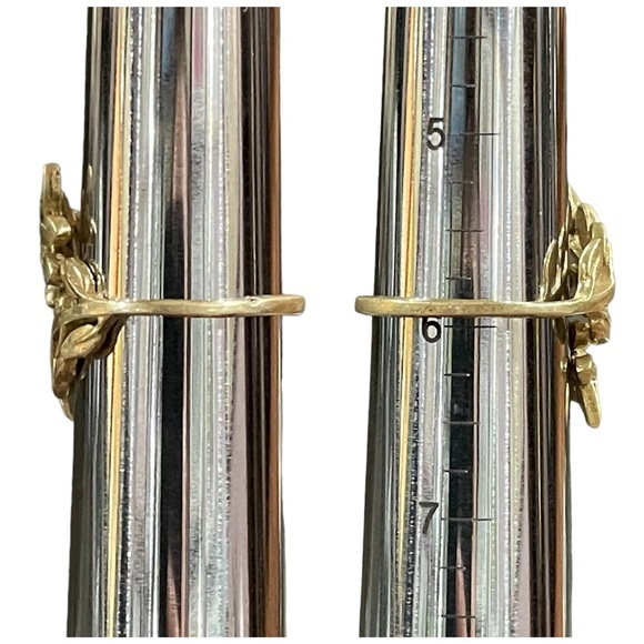 Vintage Golden Brass Fern Leaf Ring Size 5.75 - Picture 5 of 9